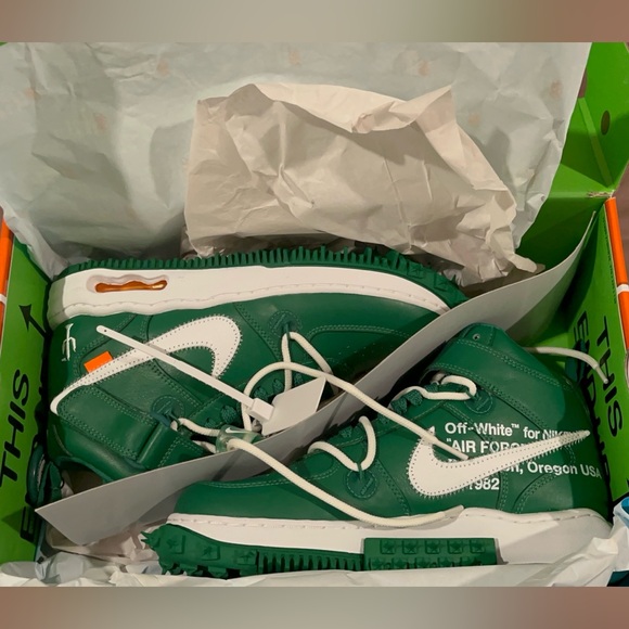 Off-White x Air Force 1 Mid SP Leather 'Pine Green' - Picture 6 of 6